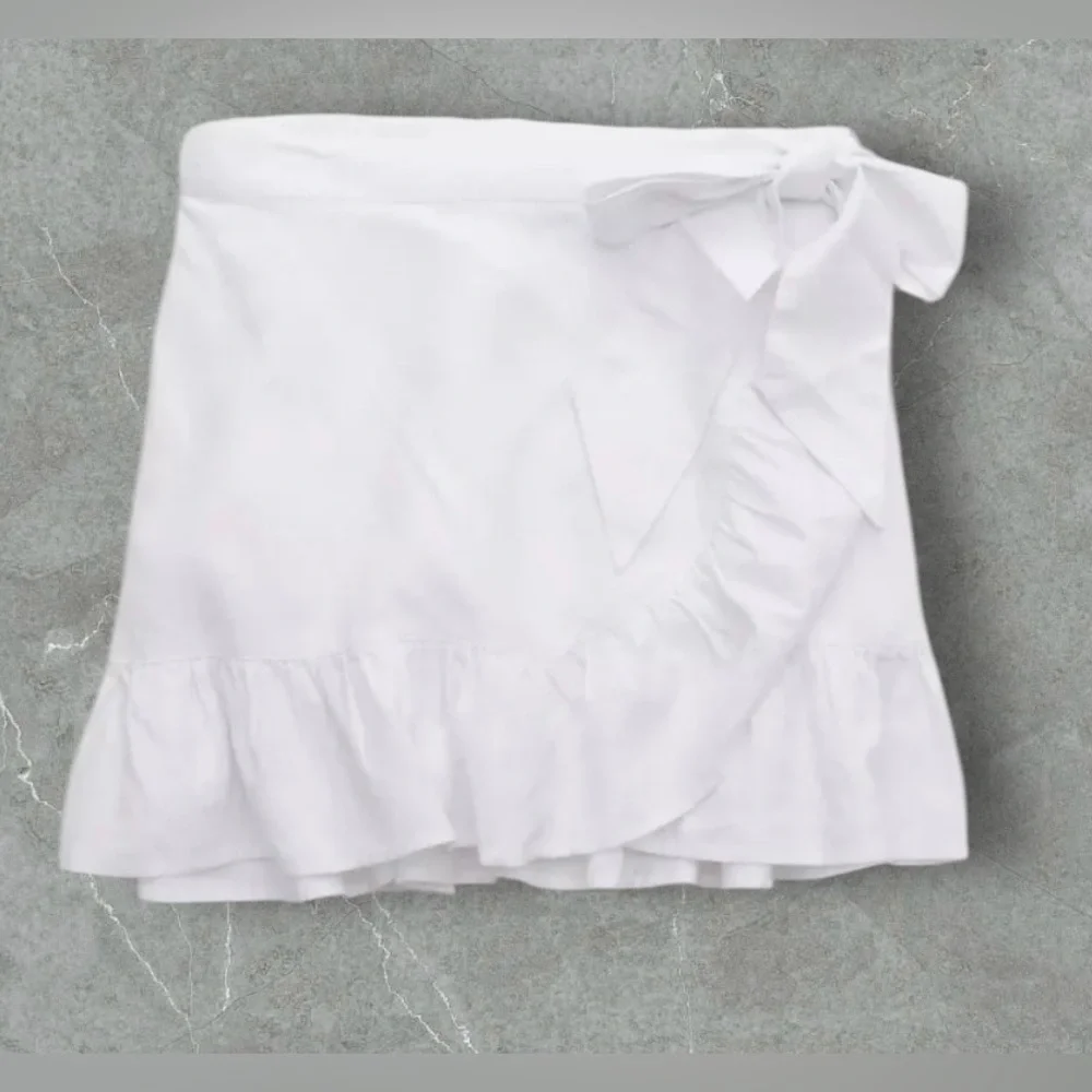 NWT Aerie Linen Blend Wrap Mini Skirt